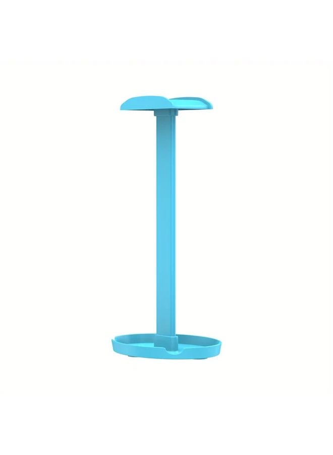 Blue Headphone Stand with Detachable Phone Bracket Ergonomic Durable Plastic - Image 1