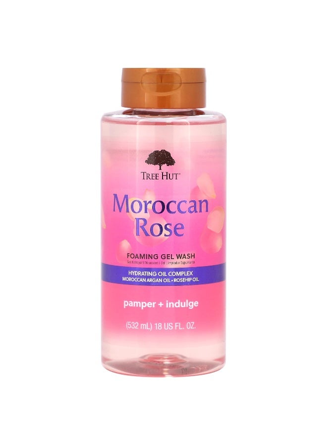 Treehut Tree Hut, Foaming Gel Wash, Moroccan Rose, 18 fl oz (532 ml) - Image 1