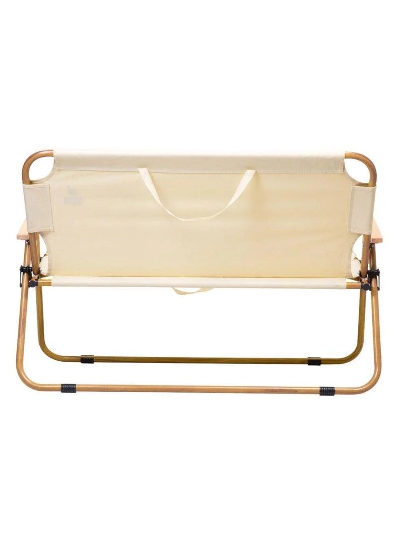 سمارت هوم كرسي رحلات ألمنيوم مزدوج قابل للطي لشخصين – مقعد خفيف الوزن للحدائق والتخييم والنزهات، عرض 108 سم × طول 50 سم × ارتفاع 74 سم - Image 3