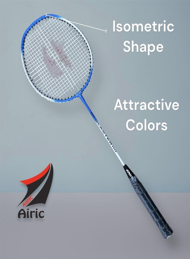 Airic Isometric Blaster Staunch Rackets (Set of 2) with 3 Plastic Shuttles and Cover Badminton Kit (Blue) - Image 3