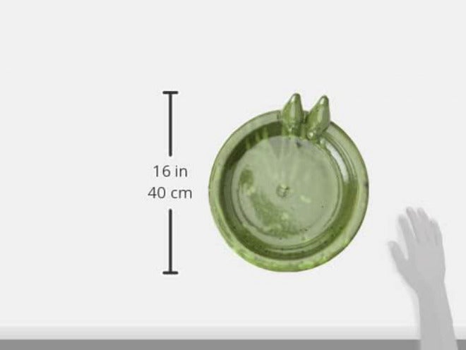 Esschert Design FB489, Green Bird Bath Ceramic Round, 10.9 cm*32.9 cm*30.7 cm - Image 4
