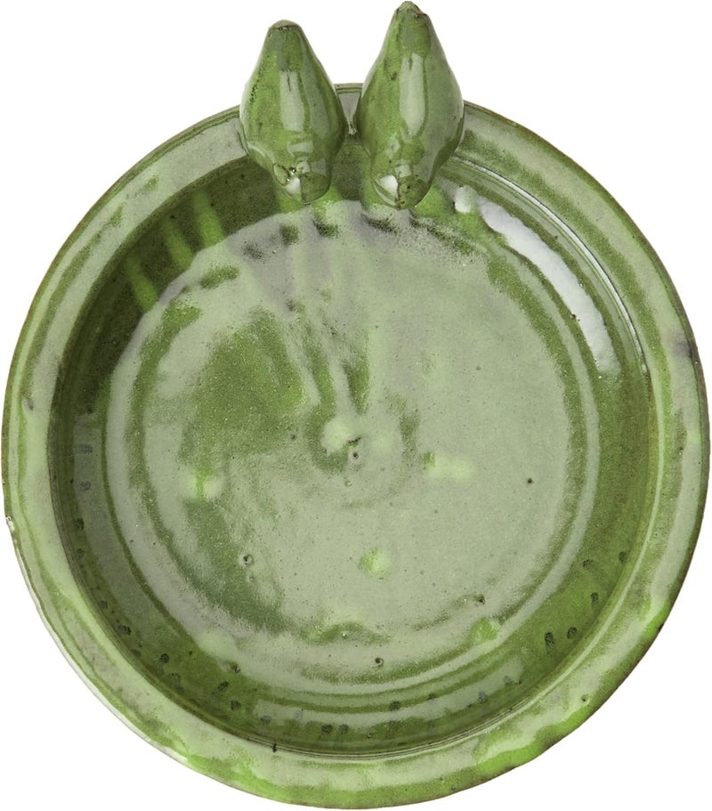Esschert Design FB489, Green Bird Bath Ceramic Round, 10.9 cm*32.9 cm*30.7 cm - Image 3