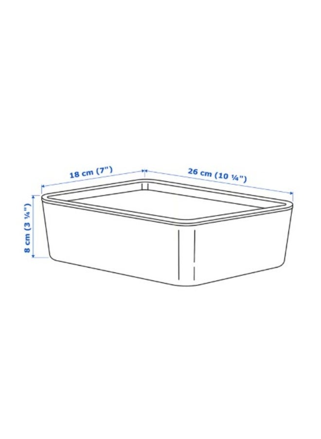 IKEA (IKEA) Box with lid, white, 18x26x8 cm  - Image 5