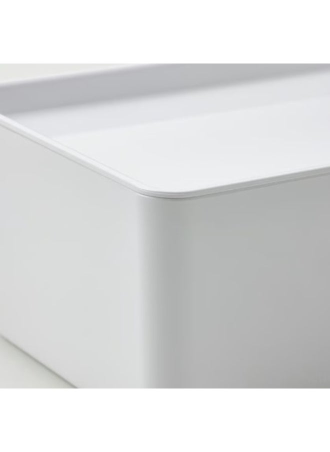 IKEA (IKEA) Box with lid, white, 18x26x8 cm  - Image 4