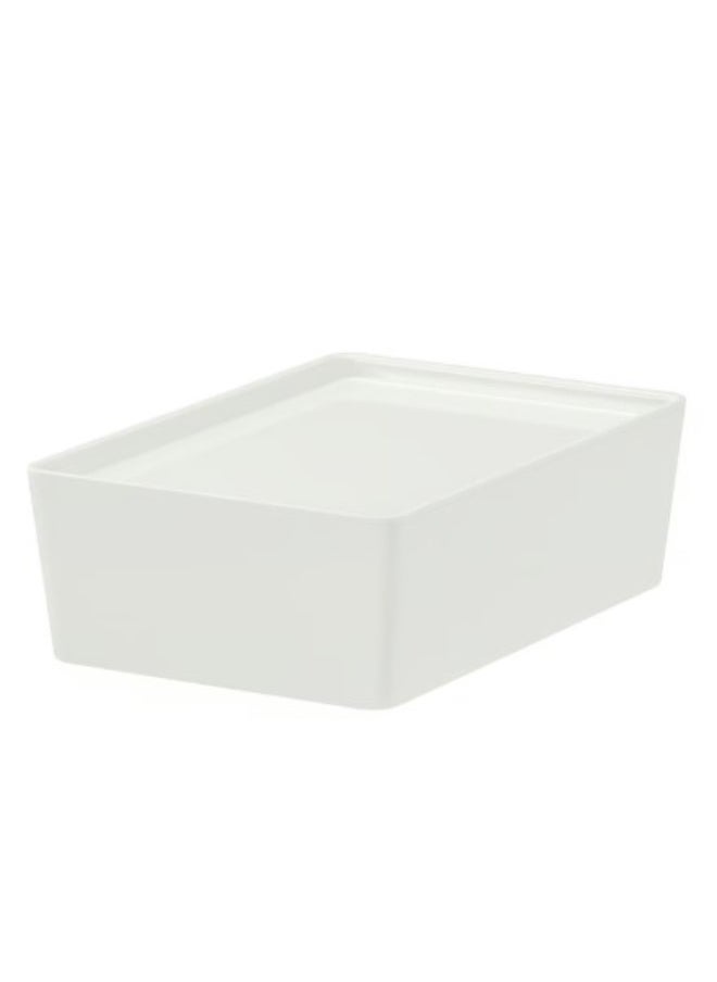 IKEA (IKEA) Box with lid, white, 18x26x8 cm  - Image 1