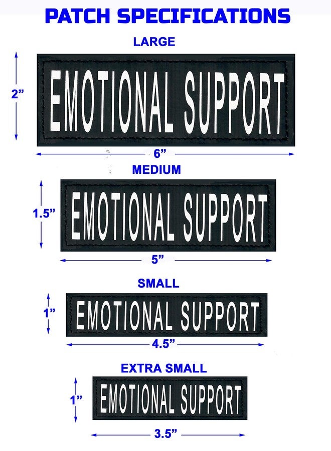 Just 4 Paws Reflective Patches Hook Backing-Service Dog, Emotional Support, Therapy Dog, in Training, Do Not Pet, Best Friend, for Animal Vest & Harnesses (Emotional Support, (L) 2” X 6”) - Image 3