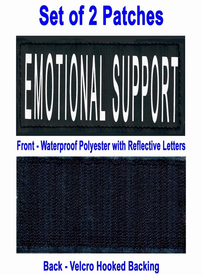 Just 4 Paws Reflective Patches Hook Backing-Service Dog, Emotional Support, Therapy Dog, in Training, Do Not Pet, Best Friend, for Animal Vest & Harnesses (Emotional Support, (L) 2” X 6”) - Image 2