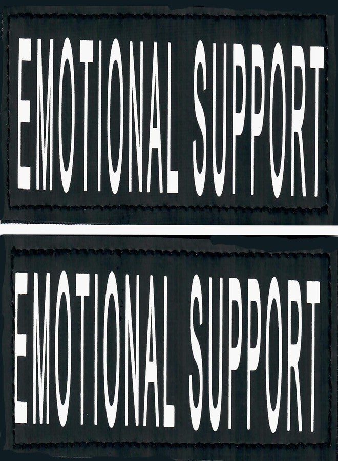 Just 4 Paws Reflective Patches Hook Backing-Service Dog, Emotional Support, Therapy Dog, in Training, Do Not Pet, Best Friend, for Animal Vest & Harnesses (Emotional Support, (L) 2” X 6”) - Image 1