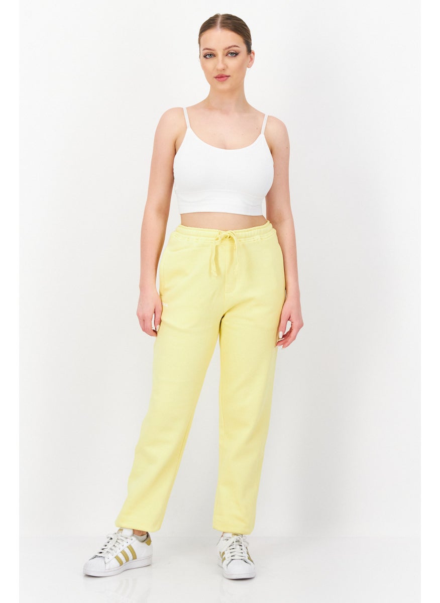 French Connection Women Regular Fit Solid Jogger Pants, Yellow  - Image 4