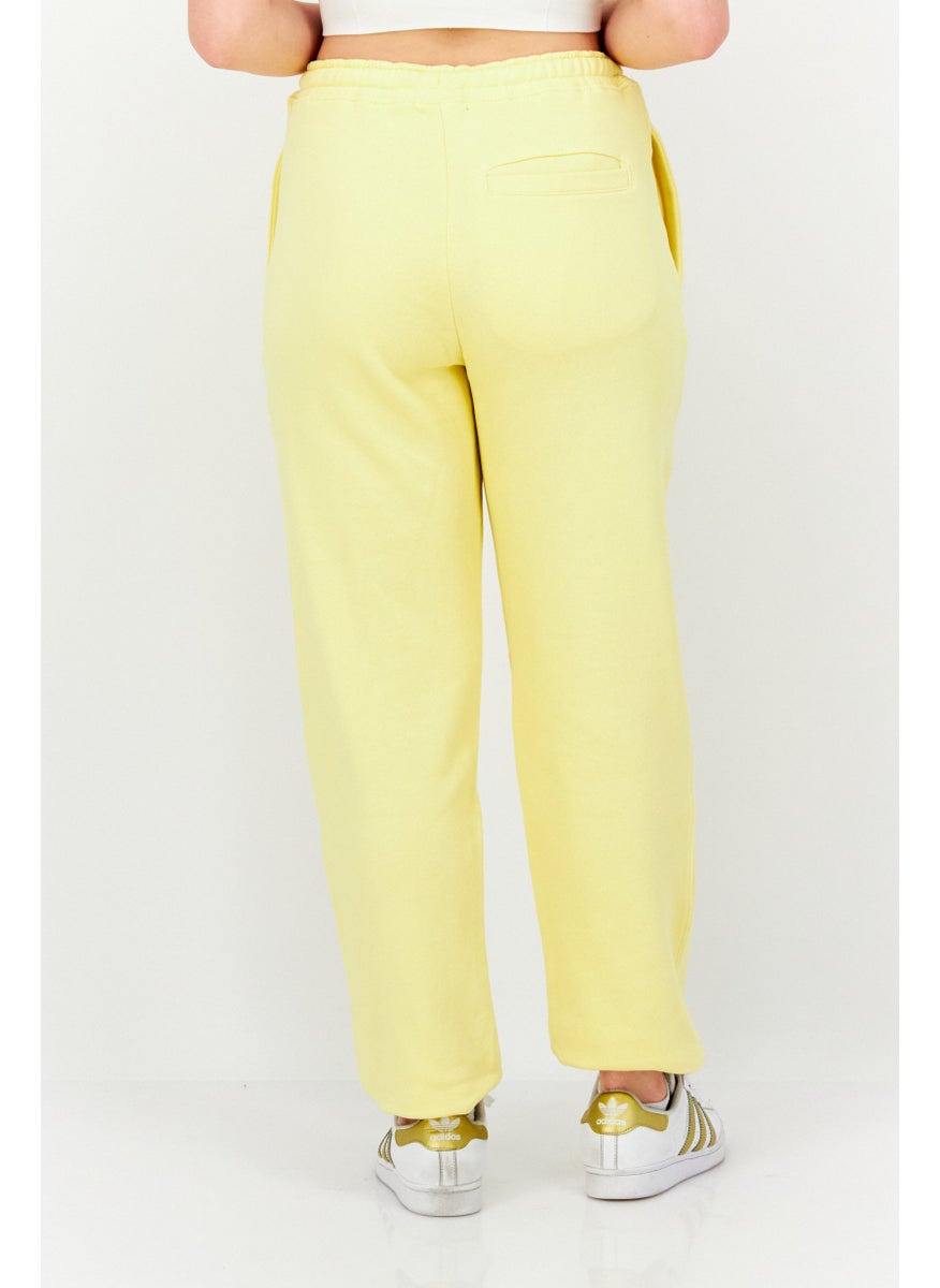 French Connection Women Regular Fit Solid Jogger Pants, Yellow  - Image 3