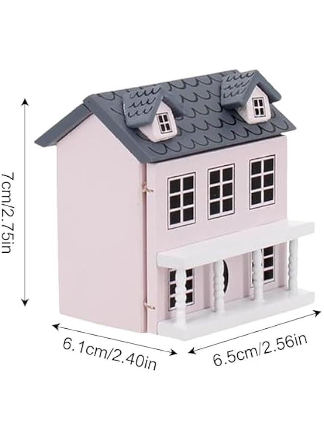 Doll House Toy for Kids Handmade Tiny House Toys Villa Small House Miniature Villa for Children Miniature House Model kit for Children Tiny House Building, Pink, MKH5Q1TFVMGKEEMK5CM - Image 2