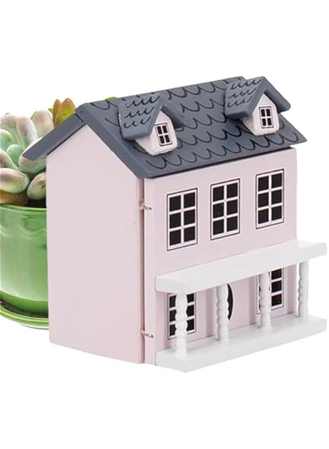 Doll House Toy for Kids Handmade Tiny House Toys Villa Small House Miniature Villa for Children Miniature House Model kit for Children Tiny House Building, Pink, MKH5Q1TFVMGKEEMK5CM - Image 1