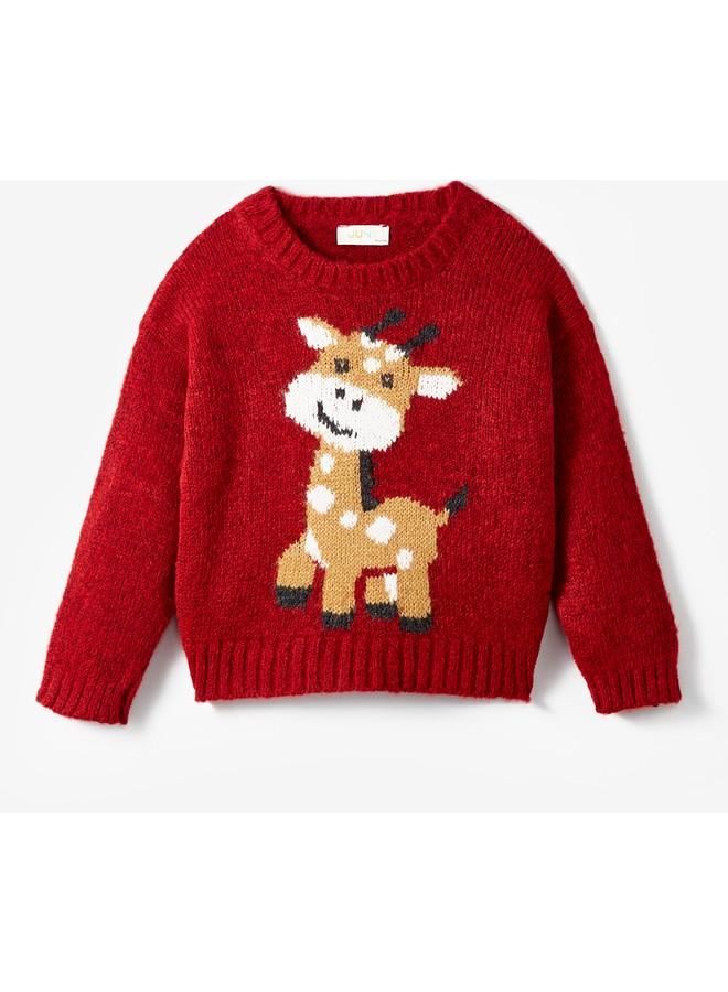 June Baby Boy Patterned Sweater Ecru (Size: 2-3 y) - Image 1