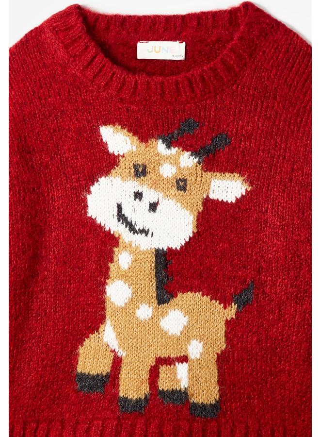 June Baby Boy Patterned Sweater Ecru (Size: 2-3 y) - Image 3
