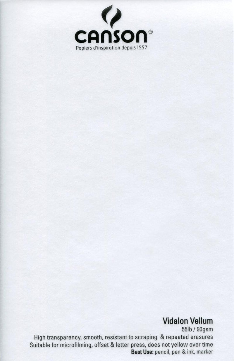 Canson Artist Series Vidalon Vellum Paper Foldover Pad 9x12 inches 50 Sheets 55lb90g  Artist Paper for Adults and Students - Image 2