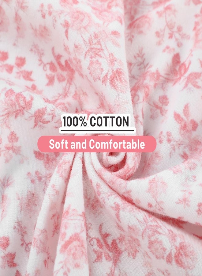 Janmercy 3 Pack Newborn Swaddle Blankets Soft 100% Cotton Blankets for Girls Cute Pink Floral, Striped & Bow Print Swaddling Wraps Breathable Infant Essentials Gift Set (0-3 Months) - Image 3