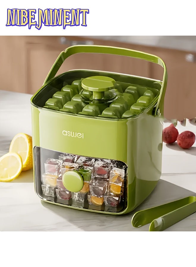 NIBEMINENT Extra Large 48-Cube Ice Maker with Easy-Press Lid - Dual-Stacked Food-Grade Plastic Tray - Perfect for Whiskey and Cocktails, Essential Kitchen Gadget - Image 1