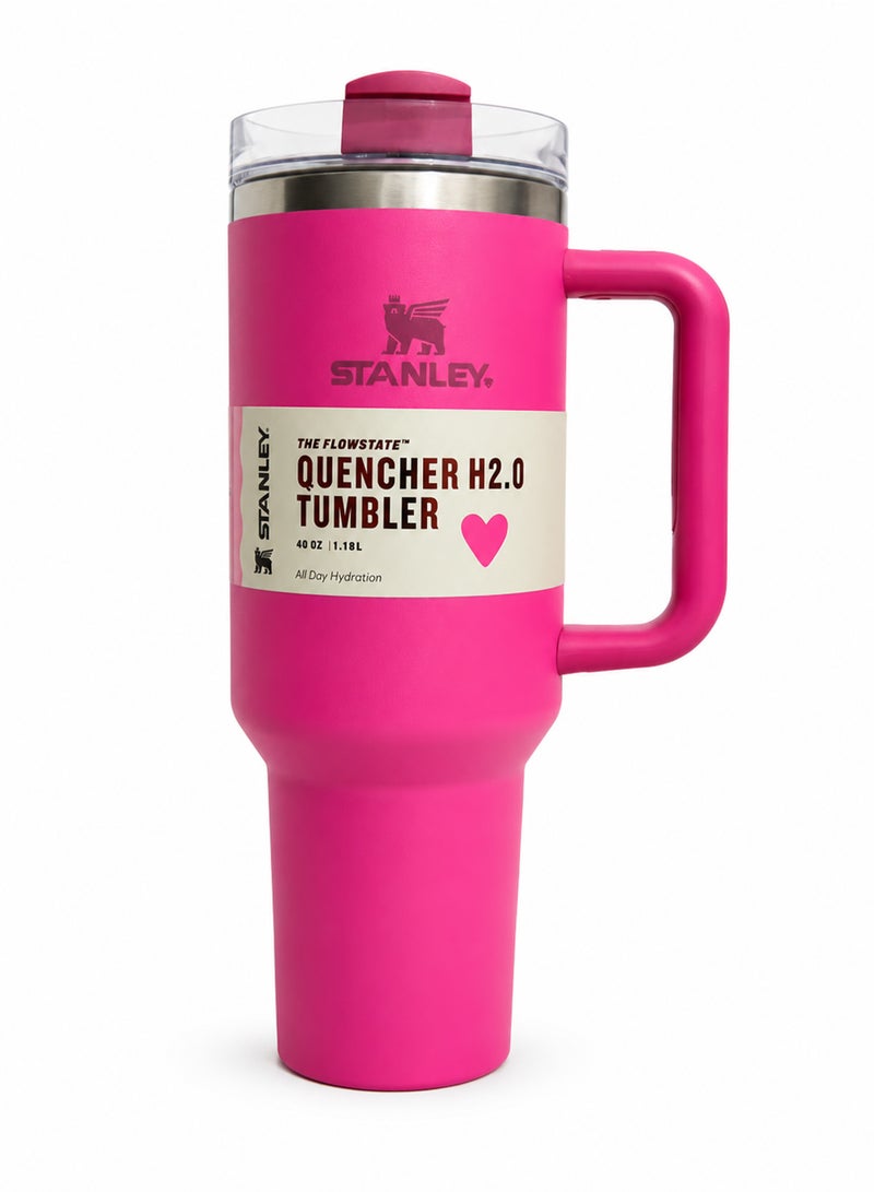 Stanley Quencher H2.0 FlowState Stainless Steel Vacuum Insulated Tumbler with Lid and Straw for Water, Iced Tea or Coffee, Smoothie and More, 40 oz, Rose Red - Image 1