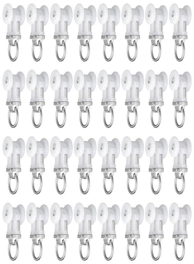 Barydat Curtain Track Roller Hooks Rail Pulleys Runners Plastic Ceiling Gliders Window Rod Dual Wheel Roller Carriers Mounted Curtain Track for Window Rail Rod Room Dividers(30 Pcs) - Image 1