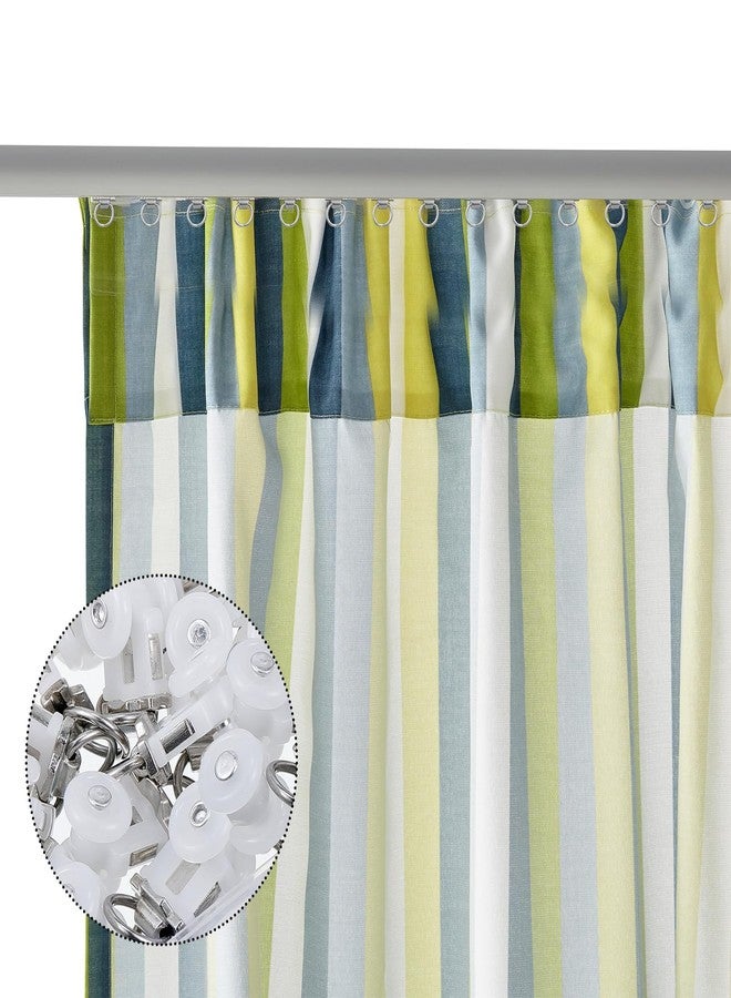 Barydat Curtain Track Roller Hooks Rail Pulleys Runners Plastic Ceiling Gliders Window Rod Dual Wheel Roller Carriers Mounted Curtain Track for Window Rail Rod Room Dividers(30 Pcs) - Image 4