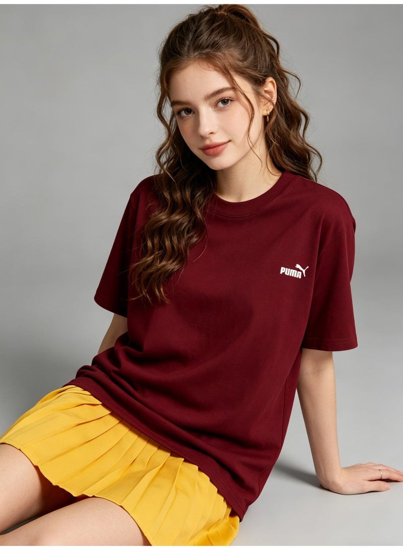 بوما With LOGO, men and women with the same 260g soft cotton comfortable T-shirt round neck soft casual Joker short-sleeved shirt. - Image 2