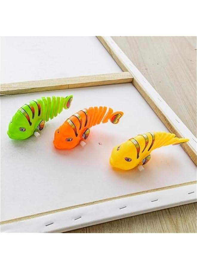 Plastic Wind Up Wiggle Fish Toys Clockwork Swinging Cartoon Fish Toys Wind Up Cat Pet Plastic Toy, Parent Cat Interactive Toys Gift for Dog Cat (3 Pcs) - Image 4
