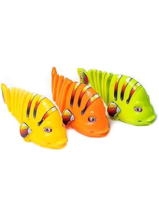 Plastic Wind Up Wiggle Fish Toys Clockwork Swinging Cartoon Fish Toys Wind Up Cat Pet Plastic Toy, Parent Cat Interactive Toys Gift for Dog Cat (3 Pcs) - Image 1