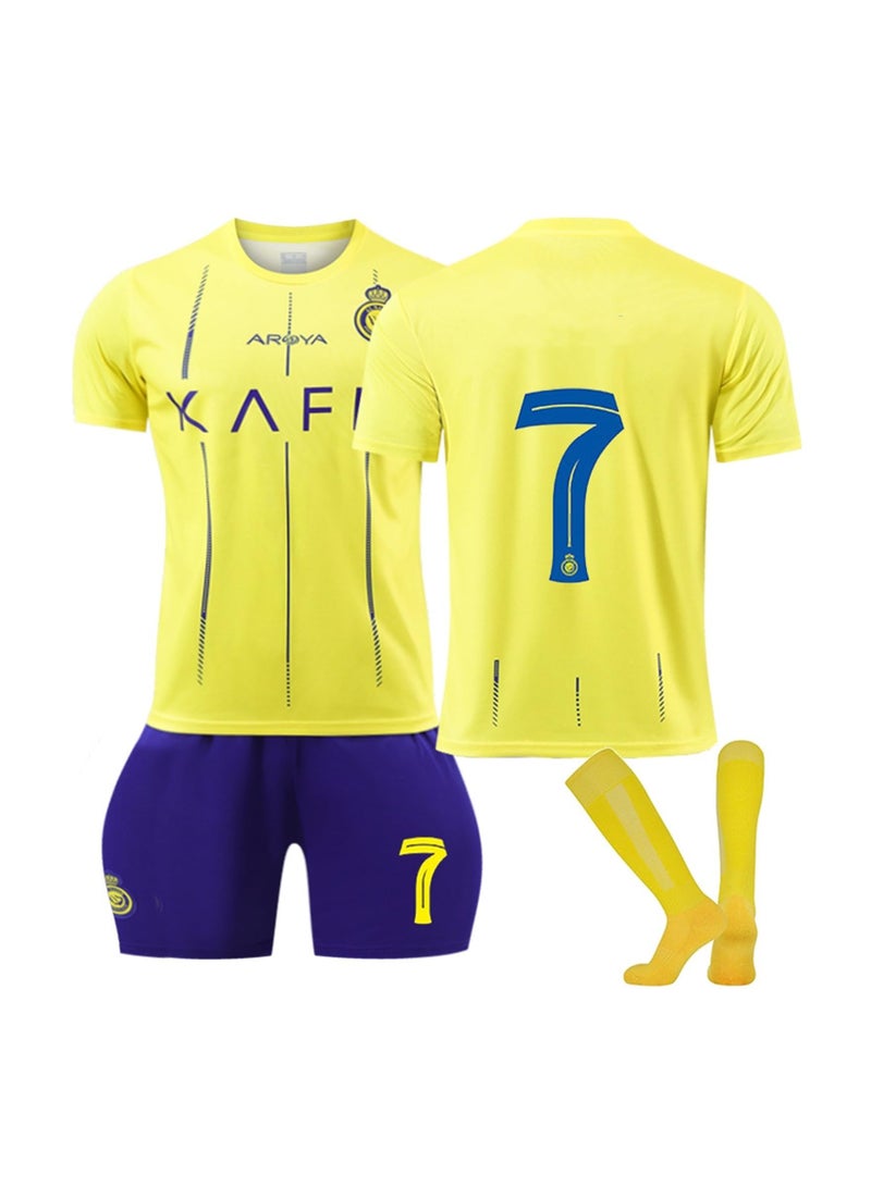 Football Jersey Set for Kids, No #7 Soccer Jersey, World Champion Football Soccer Jersey Set - Image 1