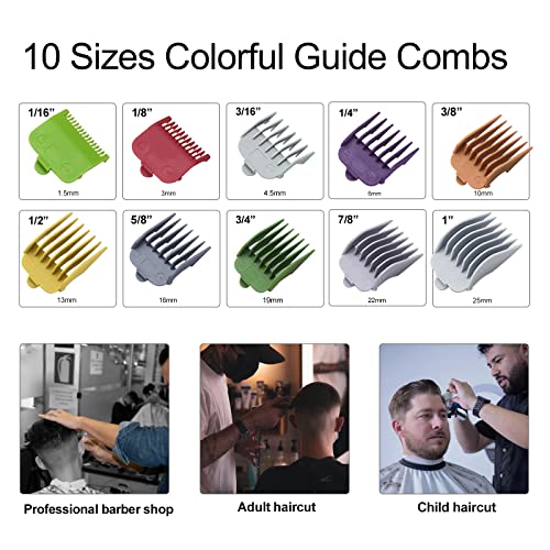 COSYONALL Professional Hair Clipper Guards Guide Combs,from 1/16inch to 1inch(1.5-25mm),Compatible with Wahl Professional Clippers/Trimmer - Image 2