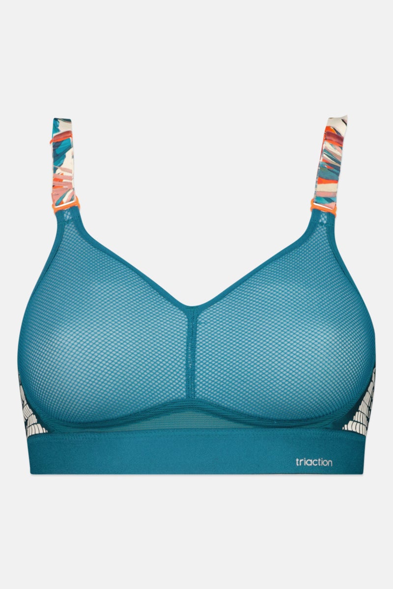TRIUMPH سوتيان نسائي مزخرف ومبطن قليلاً، أزرق - Image 1