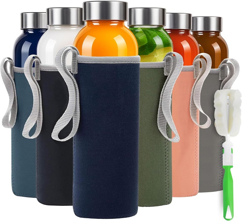 Epica 18-Oz. Glass Beverage Bottles, Set of 6 (Beverage Glasses + Sleeves) - Image 1