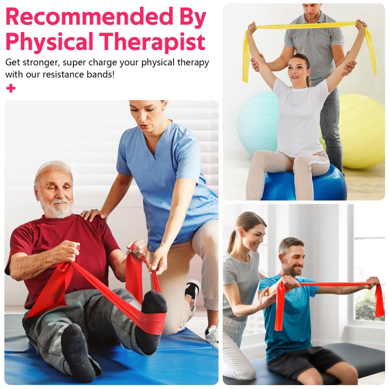 RENRANRING Resistance Bands for Working Out, Exercise Bands for Physical Therapy, Stretch, Recovery, Pilates, Rehab, Strength Training and Yoga Starter Set - Image 4