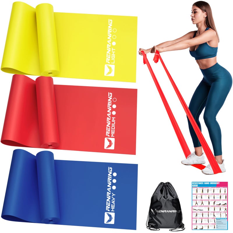 RENRANRING Resistance Bands for Working Out, Exercise Bands for Physical Therapy, Stretch, Recovery, Pilates, Rehab, Strength Training and Yoga Starter Set - Image 1