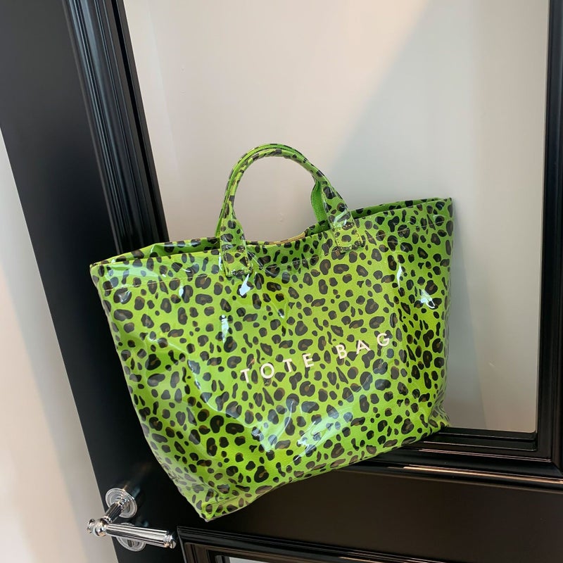 Fashion Leopard Pattern Design Pvc Fabric Material Handbag New Women'S Bag Trend All-Match Single - Image 1