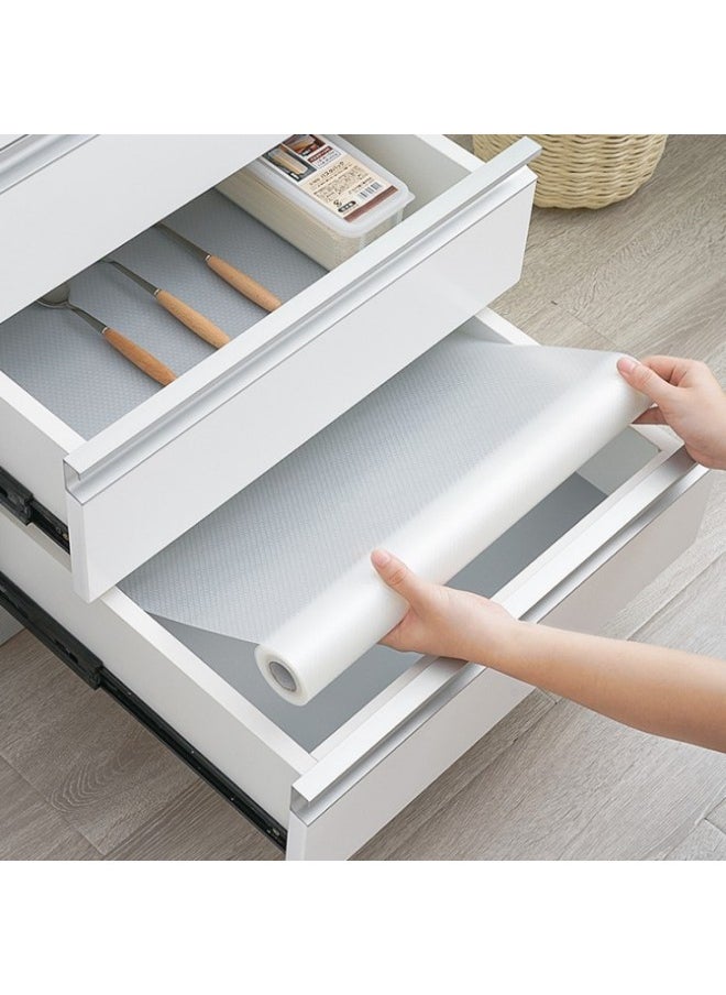 Generic - Transparent Kitchen Cabinet Waterproof Mat Cabinet Moisture-proof Mat Waterproof Cuttable Drawer Mat Cabinet-Color:Transparent Flat Dot Pattern-Specifications:40*300CM - Image 1