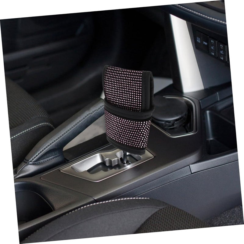 MAGICLULU Pink Gear Shift Cover and Handbrake Protector for Automotive Interior, Artificial Leather with Sparkly Rhinestones, Comfortable Handling and Snug Fit, Bling Car Accessories - Image 5