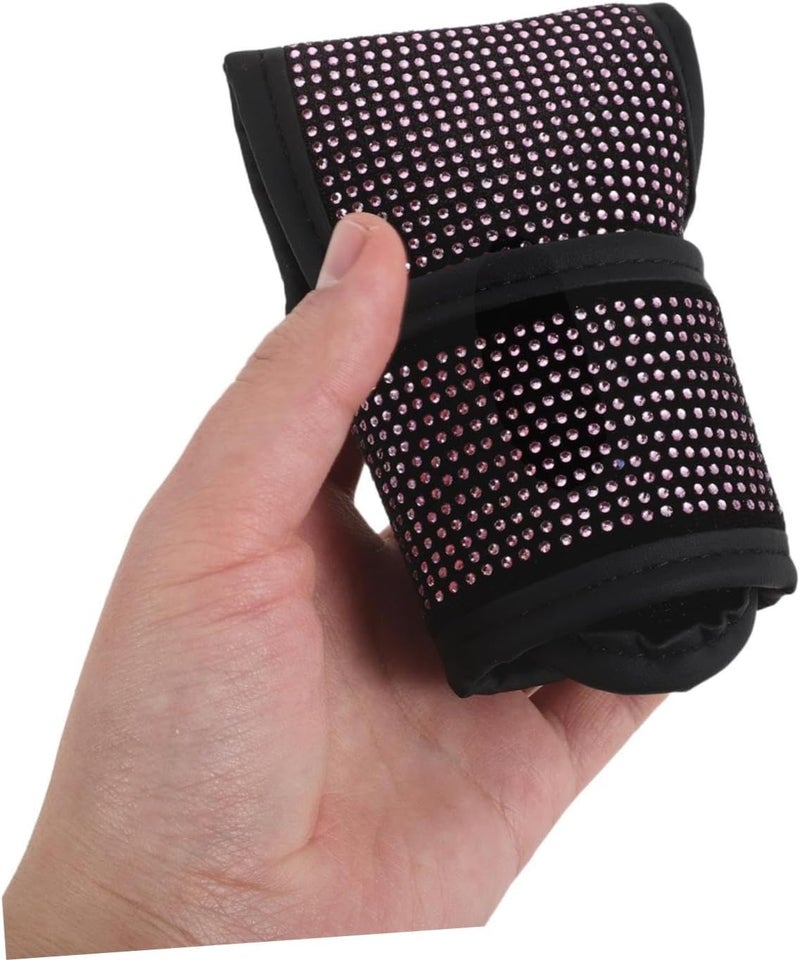 MAGICLULU Pink Gear Shift Cover and Handbrake Protector for Automotive Interior, Artificial Leather with Sparkly Rhinestones, Comfortable Handling and Snug Fit, Bling Car Accessories - Image 4