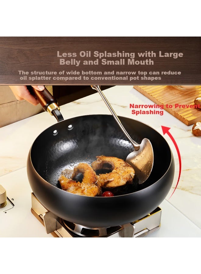 Ssgp Zhangqiu Big Belly Cast Iron Wok Frying Pan Small Iron Pan Opened Pot Non-coated Flat Bottom Gas Stove Induction Cooker 28cm 38532 - Image 4