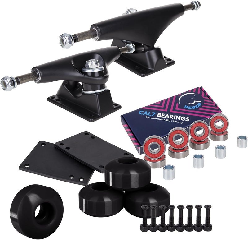 Cal 7 Skateboard Complete Combo with 139 mm Trucks, 52 mm Wheels, Bearings, Durable Skateboard Hardware Kit, Starter Set for Standard Skateboards - Image 1