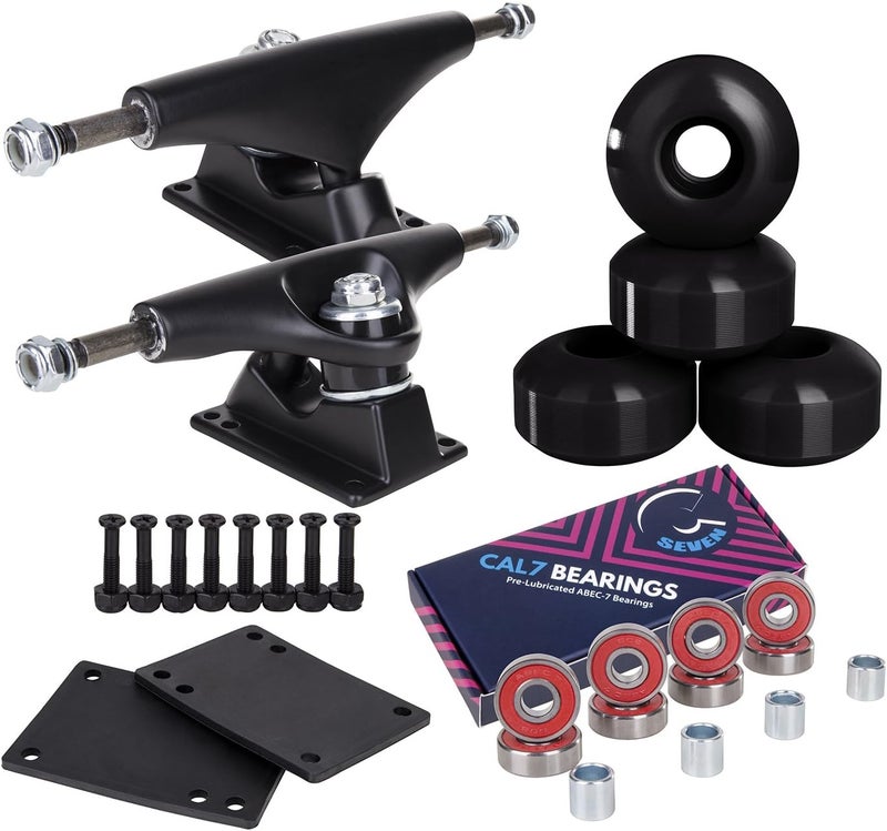 Cal 7 Skateboard Complete Combo with 139 mm Trucks, 52 mm Wheels, Bearings, Durable Skateboard Hardware Kit, Starter Set for Standard Skateboards - Image 2