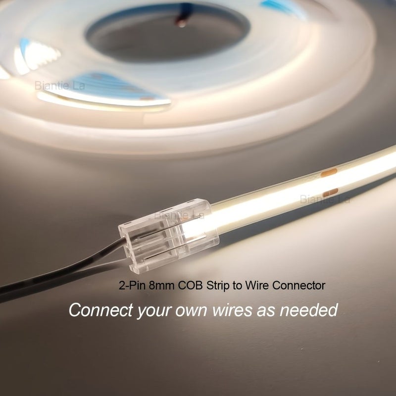 Set Of 10 No Solder 2 Pin 8Mm LED Strip Connectors Easy Install Durable - Image 4