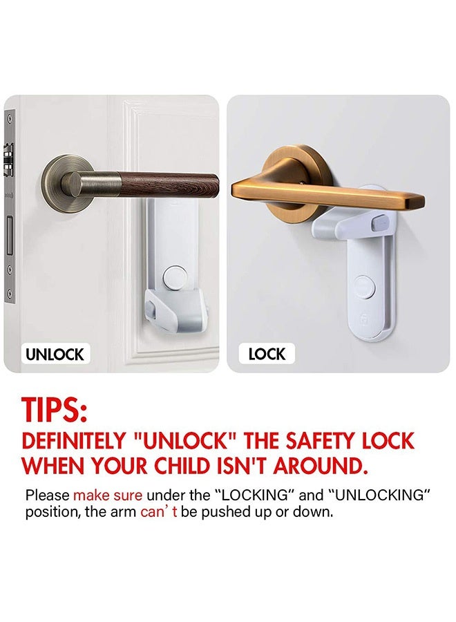 Peachjoy Childproof Door Lever Lock, 1 Pack Baby Proofing Door Handle Lock, Child Safety Door Handle Lock, Easy to Install and Use 3M VHB Adhesive no Tools Need or Drill Easy to Remove (White) - Image 5