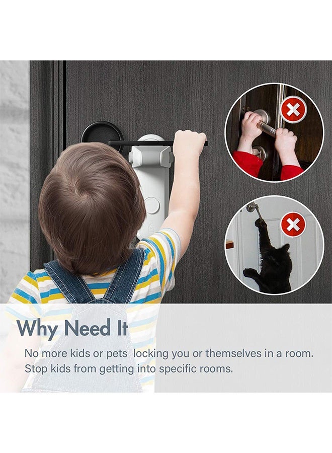 Peachjoy Childproof Door Lever Lock, 1 Pack Baby Proofing Door Handle Lock, Child Safety Door Handle Lock, Easy to Install and Use 3M VHB Adhesive no Tools Need or Drill Easy to Remove (White) - Image 4