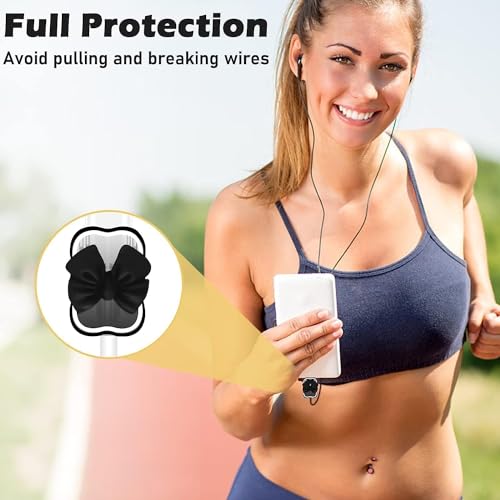 INEFABLE Charger Case Cover Protector with 3D Cute Pattern for iPhone Charger only 18W & 20W, Data Charging Cable Wire Saver Protective Cable Cover Full Protection - Set Of 1 (Black Bow) - Image 3