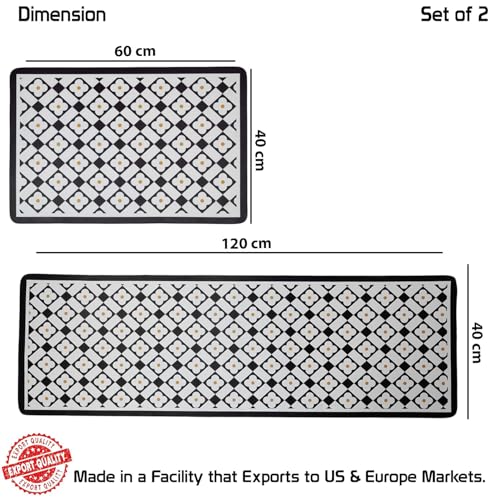 Home-Cloud HomeCloud Rubber Kitchen Mats for Floor Set of 2 Pcs | Non-Skid, Soft Absorbent Rugs for Kitchen, Laundry, and Hallway - Comfortable Runner Carpets for Kitchen Floor, Sink - Image 4