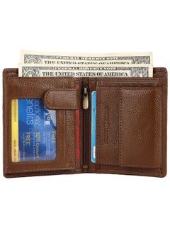 HAMMONDS FLYCATCHER HAMMONDS FLYCATCHER Genuine Leather Wallet for Men, RFID Protected Leather Purse for Men, Money Purse for Men, Bi-Fold Wallet, 4 Card Slots, 3 ID Slots, Coin Pocket, Metal Snap Button - Brushwood  - Image 3
