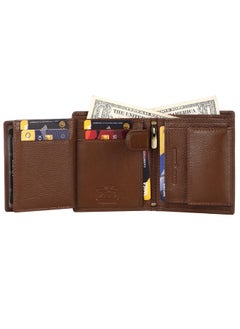 HAMMONDS FLYCATCHER HAMMONDS FLYCATCHER Genuine Leather Wallet for Men, RFID Protected Leather Purse for Men, Money Purse for Men, Bi-Fold Wallet, 4 Card Slots, 3 ID Slots, Coin Pocket, Metal Snap Button - Brushwood  - Image 5