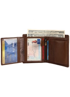 HAMMONDS FLYCATCHER HAMMONDS FLYCATCHER Genuine Leather Wallet for Men, RFID Protected Leather Purse for Men, Money Purse for Men, Bi-Fold Wallet, 4 Card Slots, 3 ID Slots, Coin Pocket, Metal Snap Button - Brushwood  - Image 4