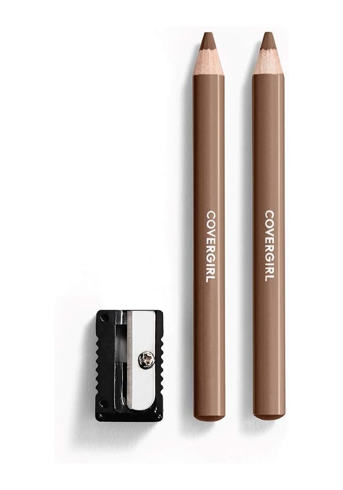 COVERGIRL Easy Breezy Brow Pencil Set - Honey Brown - 3 Piece with Sharpener - Image 1