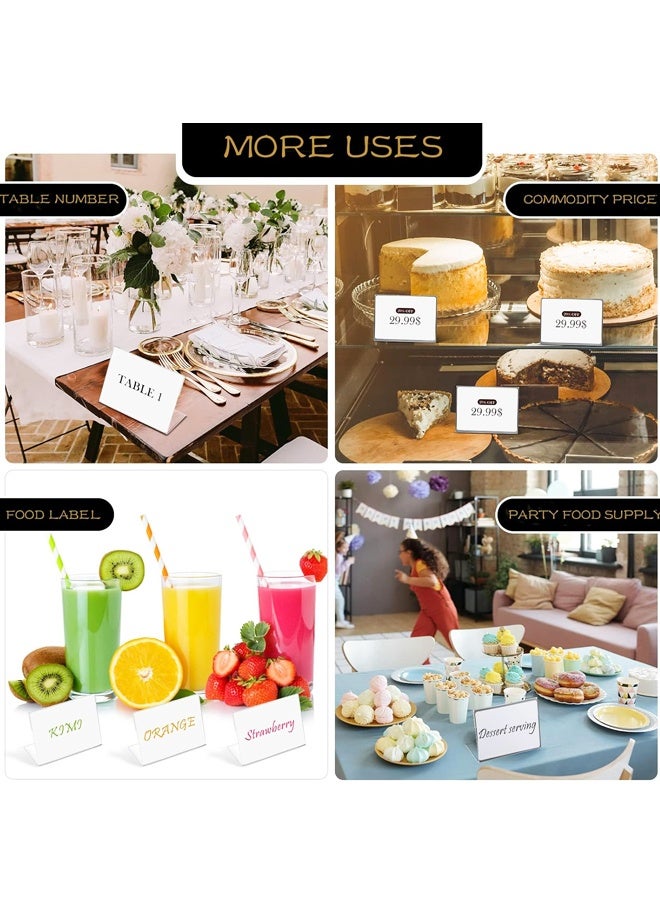 حامل لافتات أكريليك صغير مكون من 8 قطع، حامل عرض بطاقات بلاستيكي شفاف على شكل حرف L، حامل سطح الطاولة، حامل لافتات أسعار ملصقات طعام صغيرة للبيع بالتجزئة - Image 5